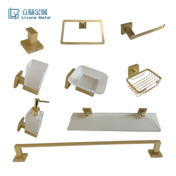 Brushed Gold Bathroom Accessories Set